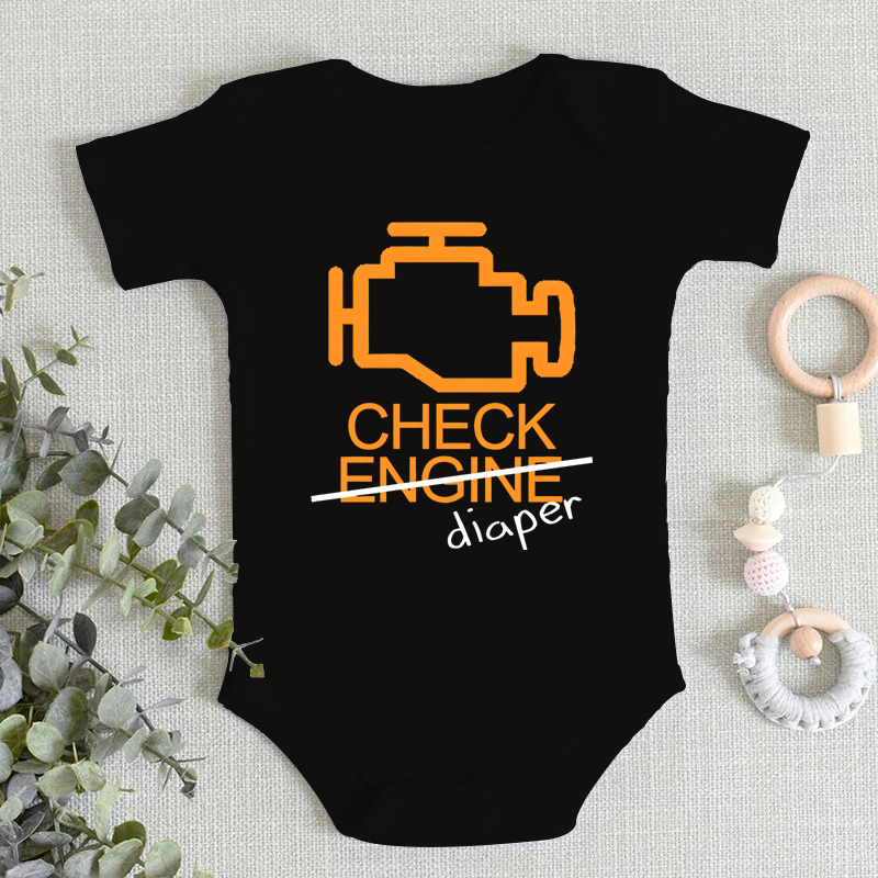 Baby Clothing Gender Neutral - 재미있는 체크 기저귀 레터 디자인 피부