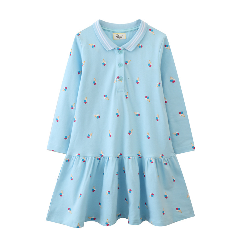 Baby Clothing Knitting Patterns - 점핑 미터 2-7세 여아용 긴팔 드레스