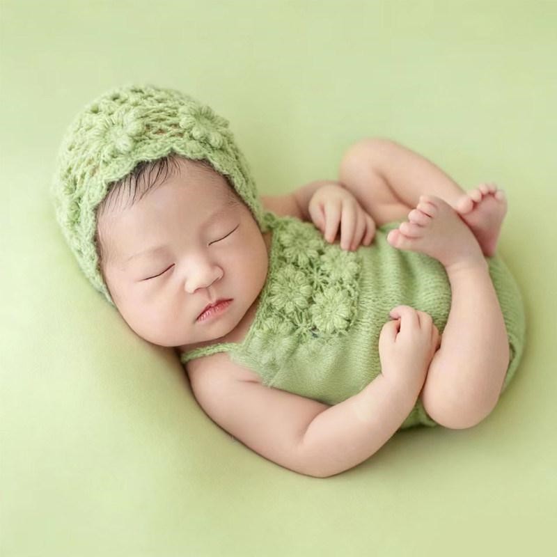 Baby Clothing Accessories - 2026년 신생아 모헤어 롬퍼 사진 소품,