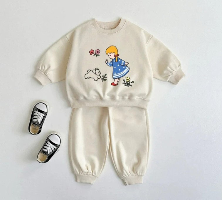 아기 다목적 만화 패턴 운동복 세트 어린이 긴 소매 운 - Baby Clothing Knitting Patterns 리뷰 및 가격