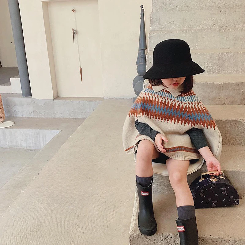여아 케이프 한국 아동복, 대비색, 다이아몬드 격자 패 - Baby Clothing Knitting Patterns 리뷰 및 가격