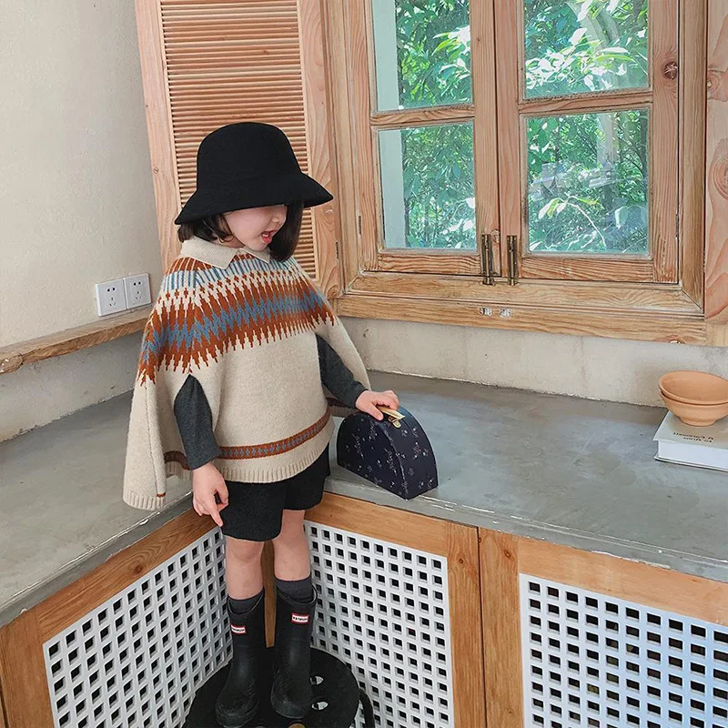 여아 케이프 한국 아동복, 대비색, 다이아몬드 격자 패 - Baby Clothing Knitting Patterns 리뷰 및 가격