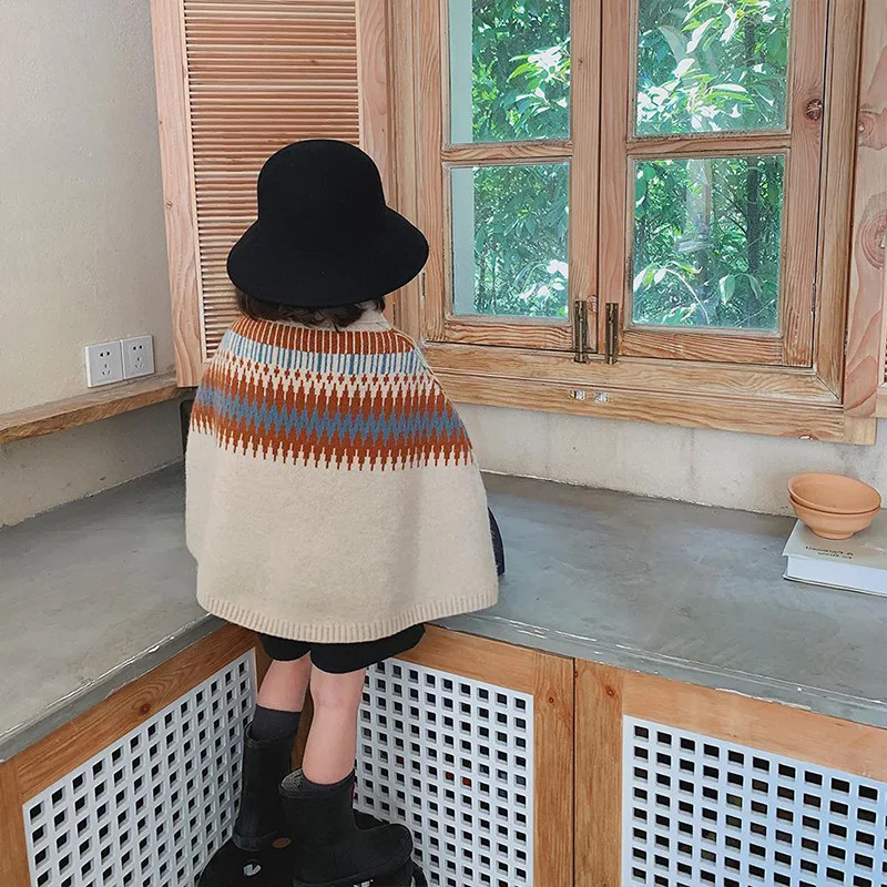 여아 케이프 한국 아동복, 대비색, 다이아몬드 격자 패 - Baby Clothing Knitting Patterns 리뷰 및 가격