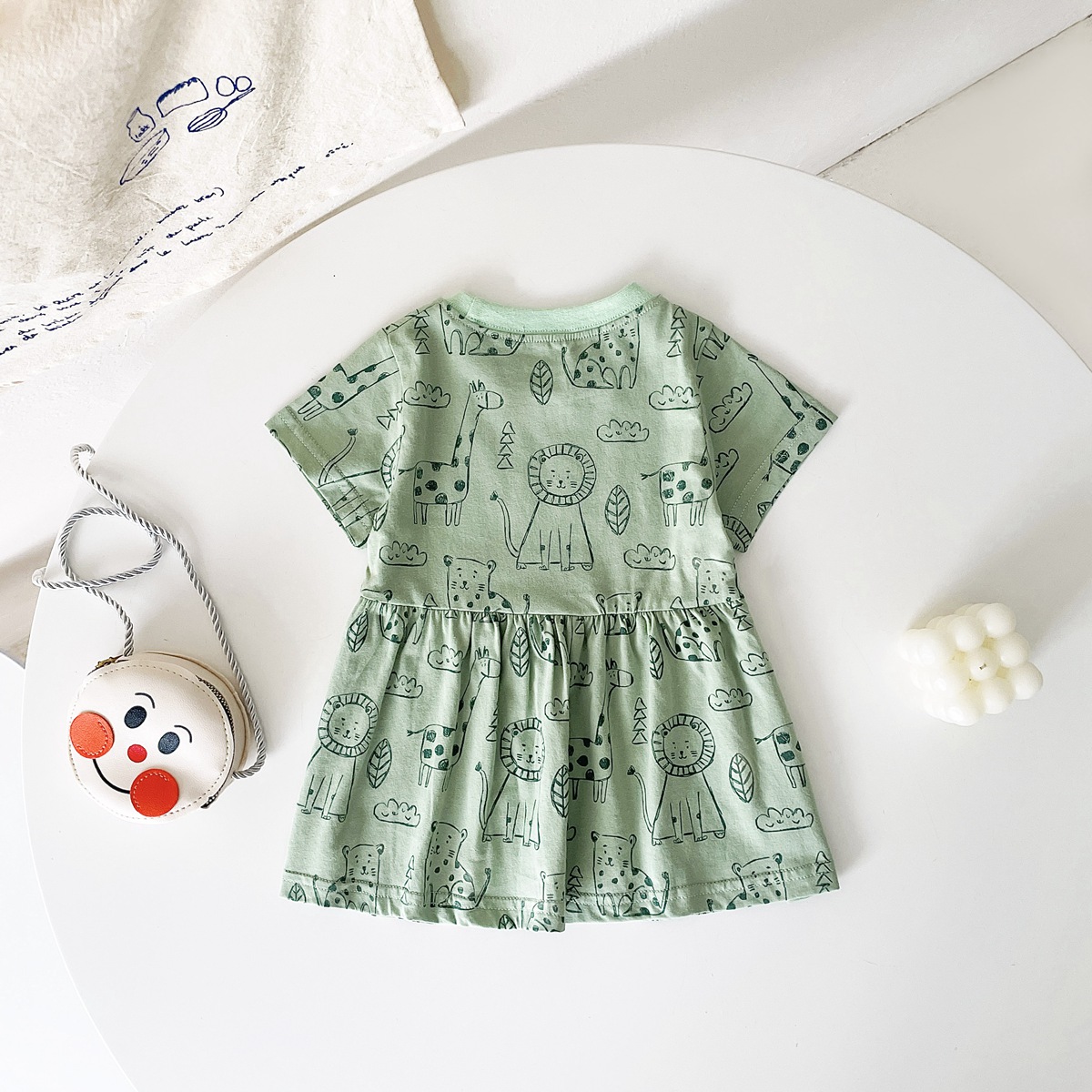 캐주얼하고 귀여운 여아 의류 동물 무늬 여름 아기 드레 - Baby Clothing Knitting Patterns 리뷰 및 가격