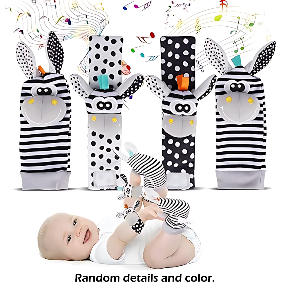 4 개/대 아기 유아 손목 딸랑이 양말 장난감 0-12 - Newborn Gift Set 리뷰 및 가격