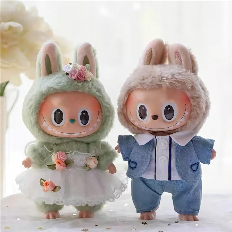 15 17cm 라부부 인형 웨딩 연인 드레스 의상 쉬폰 - Baby Clothing Accessories 리뷰 및 가격