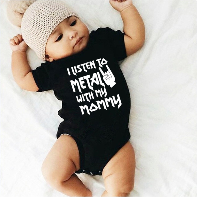 나는 아빠와 엄마와 함께 금속을 듣고 재미있는 신생아  - Baby Clothing Gender Neutral 리뷰 및 가격