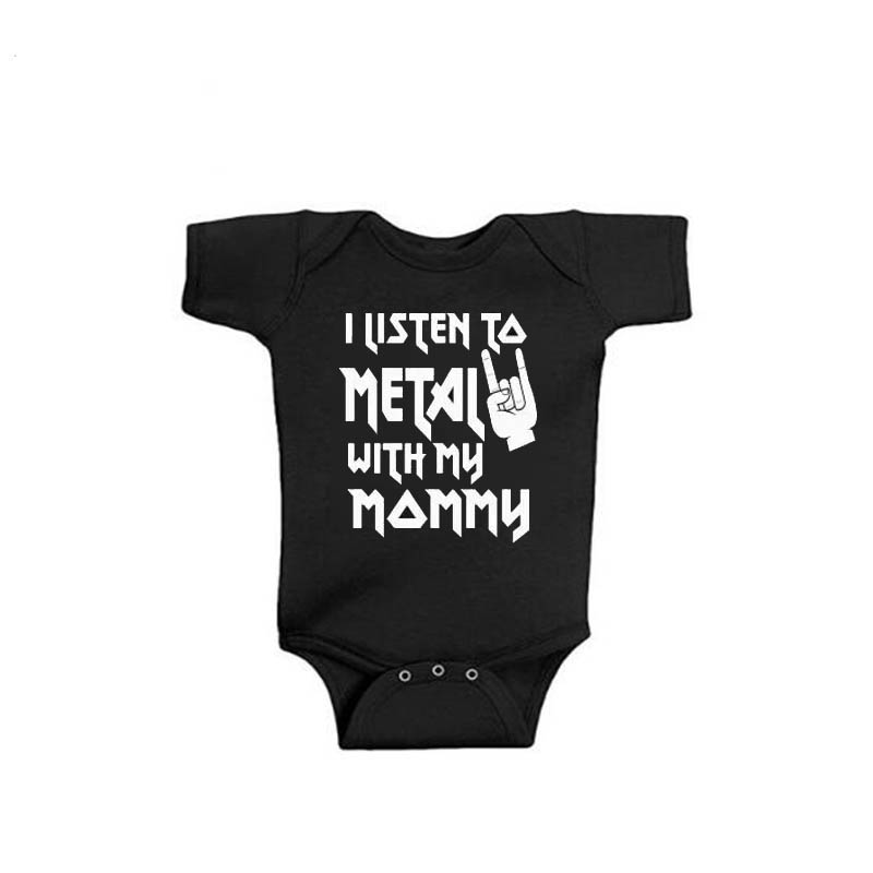 나는 아빠와 엄마와 함께 금속을 듣고 재미있는 신생아  - Baby Clothing Gender Neutral 리뷰 및 가격