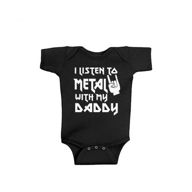 나는 아빠와 엄마와 함께 금속을 듣고 재미있는 신생아  - Baby Clothing Gender Neutral 리뷰 및 가격