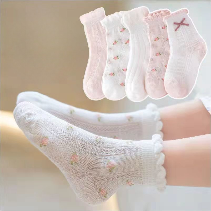 여자 양말 귀여운 꽃 패턴 Kods 양말 5 짝/몫 어 - Baby Clothing Knitting Patterns 리뷰 및 가격