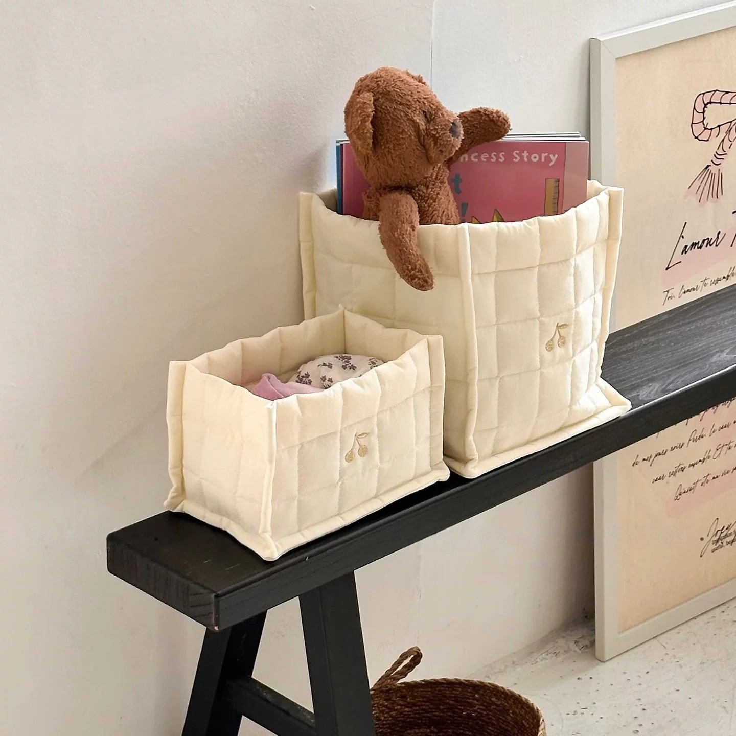 체리 자수 아기 기저귀 보관 가방 플래드 퀼트 코튼 아 - Baby Clothing Clearance 리뷰 및 가격