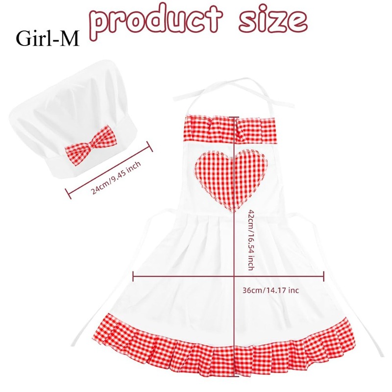 레드 깅엄 베이비 셰프 의상 신생아 사진 소품 하트 앞 - Baby Clothing Products 리뷰 및 가격
