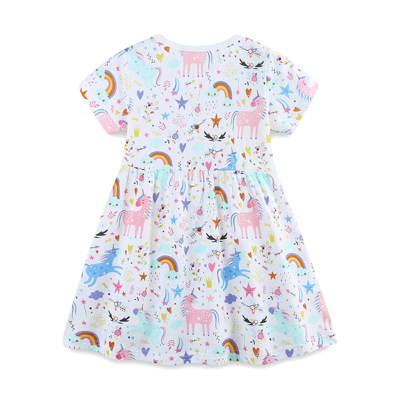 2-7T 점핑 미터 레인보우 반팔 아기 공주 드레스 여 - Baby Clothing Knitting Patterns 리뷰 및 가격