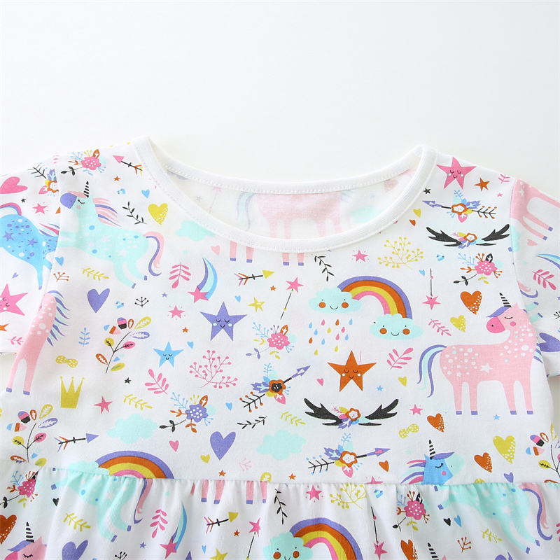 2-7T 점핑 미터 레인보우 반팔 아기 공주 드레스 여 - Baby Clothing Knitting Patterns 리뷰 및 가격