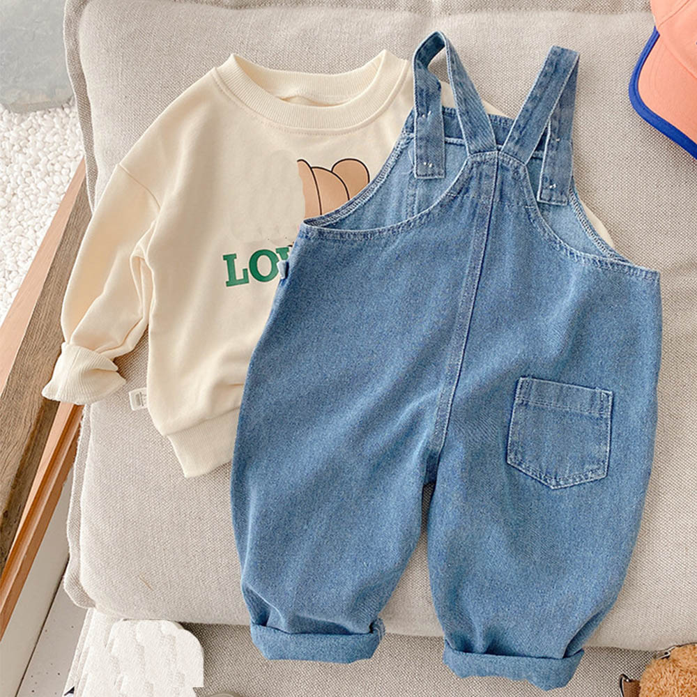 여아 점프 슈트 블루 데님 솔리드 컬러 코튼 봄 가을  - Baby Overall Denim 리뷰 및 가격