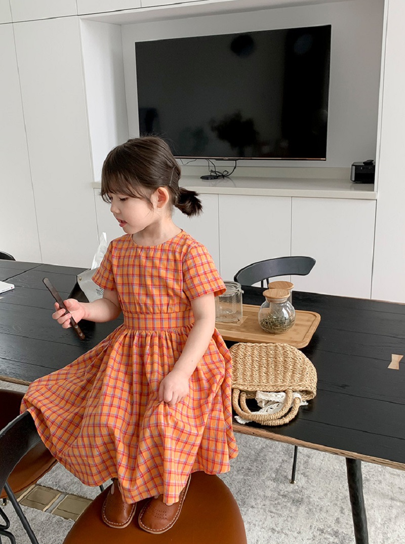 여름 캐주얼 아기와 소녀 면화 격자 무늬 싱글 브레스트 - Baby Clothing Knitting Patterns 리뷰 및 가격