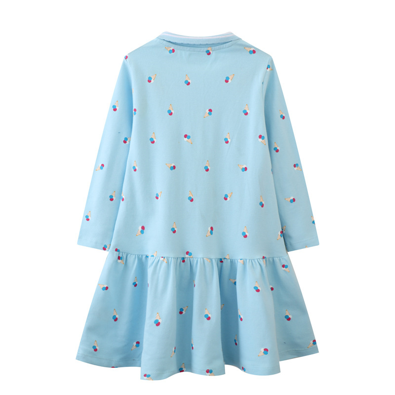 점핑 미터 2-7세 여아용 긴팔 드레스 아이스크림 프린 - Baby Clothing Knitting Patterns 리뷰 및 가격