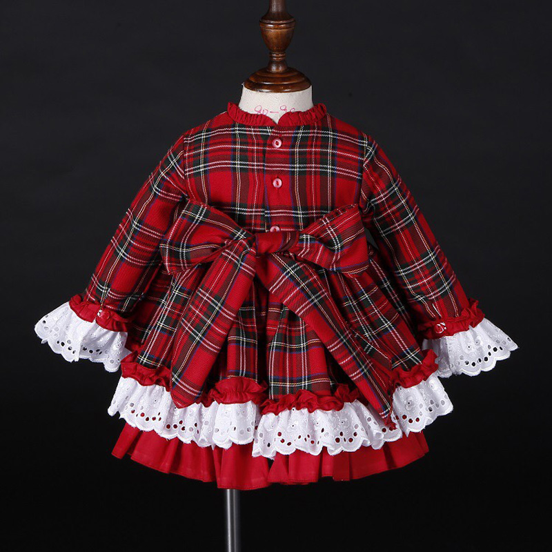 아기 소녀 가을 겨울 크리스마스 붉은 격자 무늬 빈티지 - Baby Clothing Discount 리뷰 및 가격
